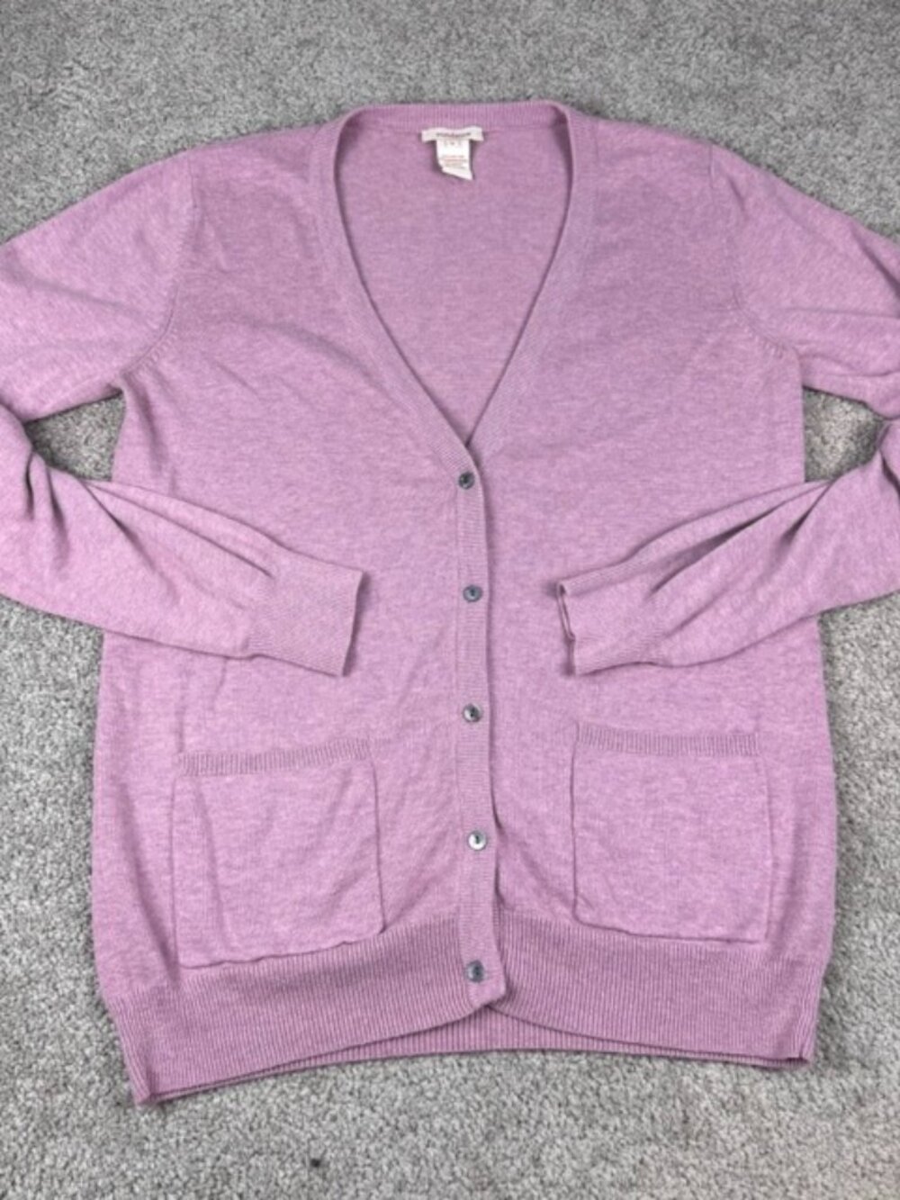 Sundance Cardigan Sweater Small Tulla Merino Wool Knit Pink Button Quiet Luxury